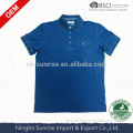 men`s 100% cotton indigo dye polo t shirt,washed polo,indigo polo t shirt